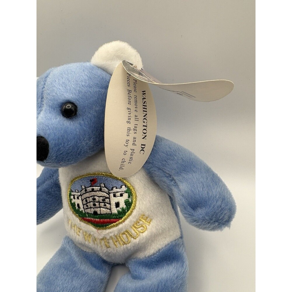 Set of 2 White House Souvenir Bean Bag Plush Bears with Tags Washington DC - Picture 8 of 9